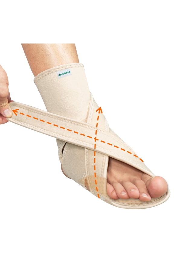 Upgraded Drop Foot Brace for Walking with Shoes - Dual Forefoot Support Plates Adjustable Soft AFO, Foot Drop, TBI, ALS, MS, Bone Fracture, Fits Women & Men (Beige Right, L/XL)