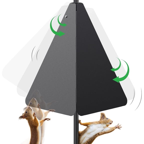 Upgraded Dual-Defense Squirrel Baffle for Outdoor Bird Feeder Poles, Durable Galvanized Steel Squirrel & Raccoon Barrier, Rust & Chew Resistant Bird Food Guard for Shepherd Hooks
