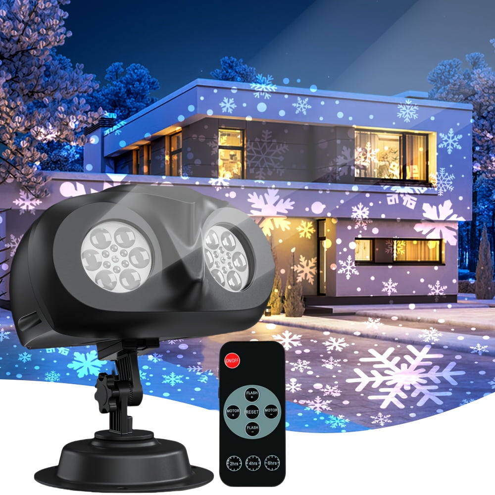 Fagele Christmas Projector Light - Dual-Head Snowflake LED Outdoor Decorations