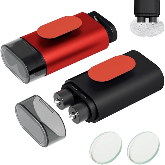 Upgraded Dual-Head Window Breaker Seatbelt Cutter, Car Safety Hammer 2-in-1 Emergency Escape Tool, Underwater Glass Breaker with Test Glass for All Vehicles 2Pack