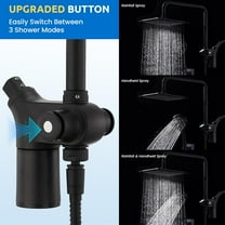 Upgraded Dual Shower Heads Combo with Filter, 10 Inch Rain Shower Head and Handheld Sprayer, 7 Settings High Pressure Black