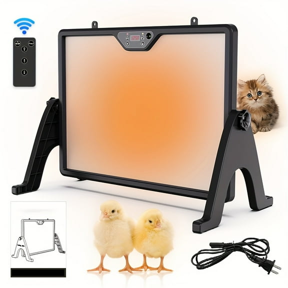 Upgraded Dual-Sided Heating Chicken Brooder Plate Adjustable Height And Angle, Thermostatic Control for Chicks, Ducklings, Quail & Birds