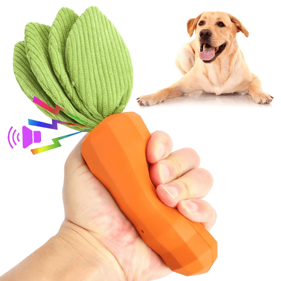 Upgraded Durable Chew GuardDog Squeaky Toys for Aggressive Chewers, Tough Interactive Rubber Chew Toy for Medium Large Dogs, Puppy Teeth Cleaning & Training Treat Toy
