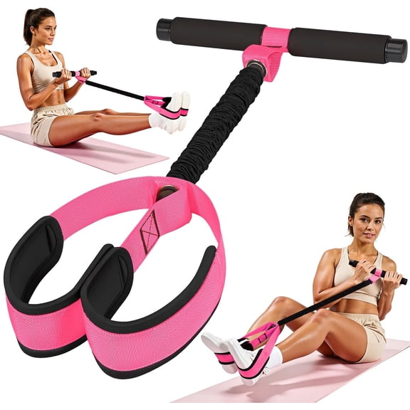Upgraded Durable Pedal Resistance Band with Handle, Thickened Latex Tubes and Soft Foam Fabric Foot Pedal, Sit Up Exercise Equipment for Abdomen, Waist, Arm, Core/ABS, Leg, Physical Therapy