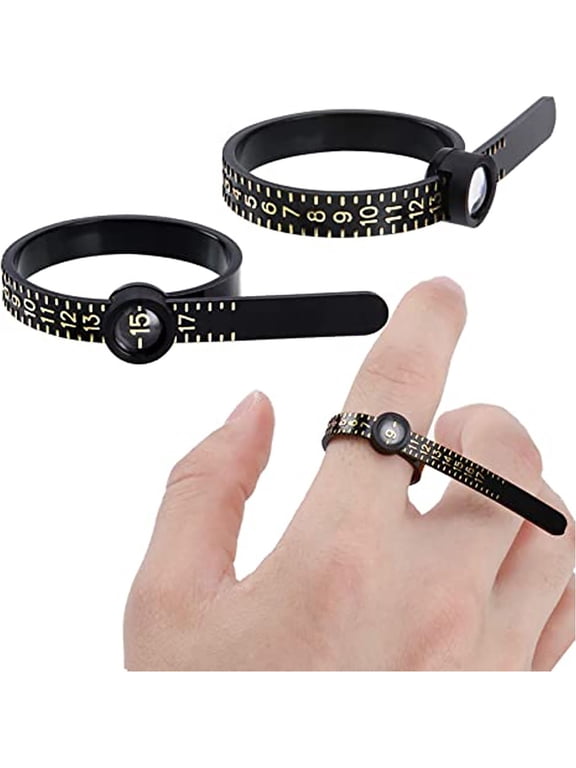 Upgraded Durable Ring Sizer Measuring Belt With Built‑in Magnifier, Reusable Flexible Finger Gauge, US Sizes 1‑17 Accurate Tool for Men & Women Engagement Rings and Wedding Bands