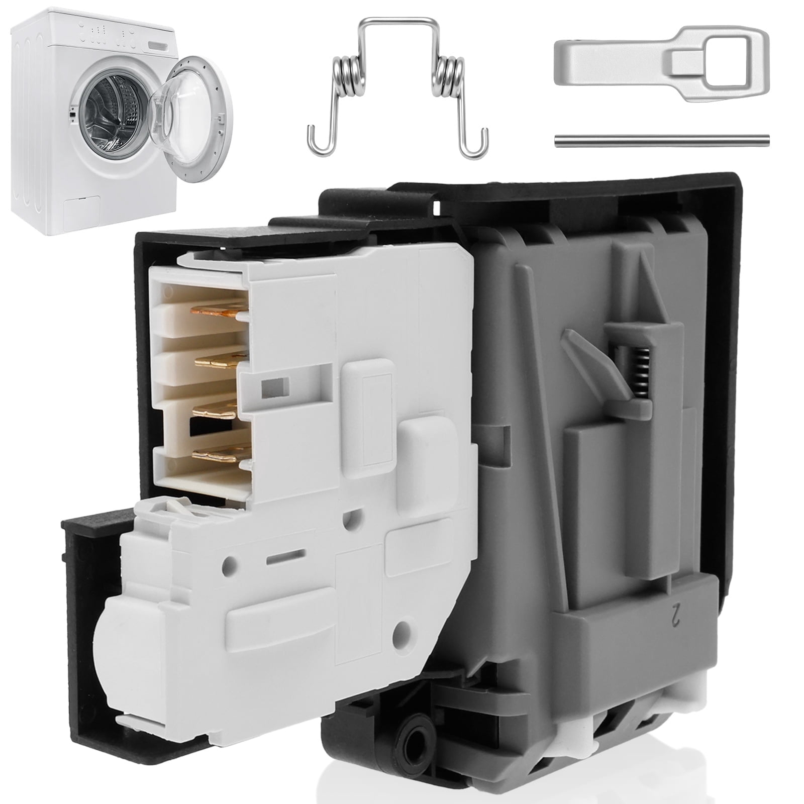 EBF61315802 Washer Door Lock Switch & MFG63099101 Door Strike Assembly, Replacement for EBF62534401, AP5672154, PS7785055, Fits Various Front Load Washers, Includes Door Lock, Strike and Spring