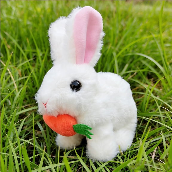 Upgraded Easter Bunny Toy Interactive Hopping Electronic Pet Bunny Toy With Sounds And Movements Animated Walking Ears Nose For Kids And Collectors T