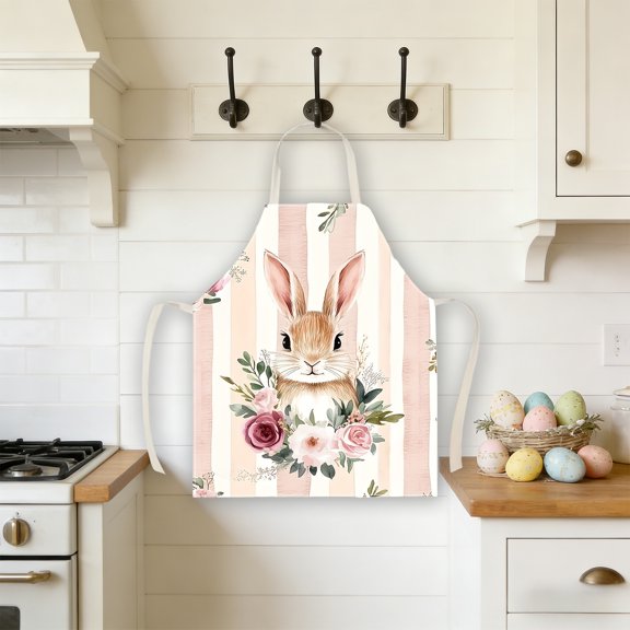 Upgraded Easter Themed Aprons And Bunny Print Decorative Aprons And Festive Party Kitchen Cooking Aprons Festive Decorations For Cooking And Hosting Q