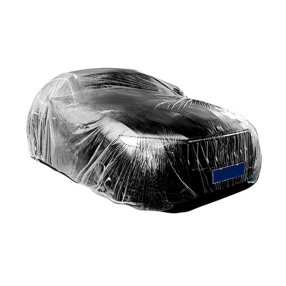 Upgraded Elastic Clear Plastic Car Covers Rain Dust Garage Cover Waterproof Temporary
