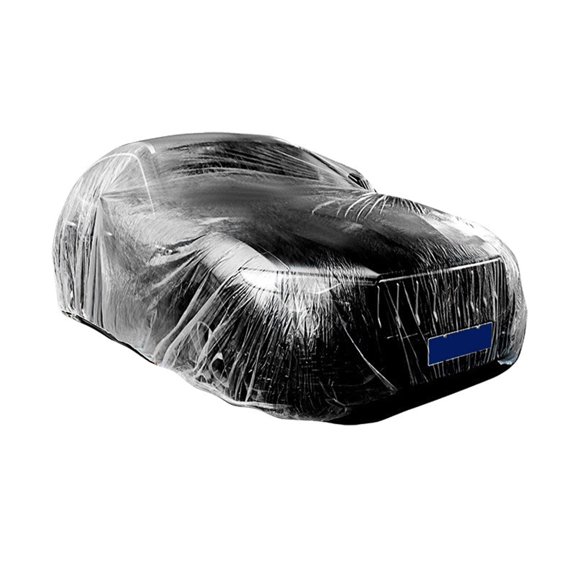 Upgraded Elastic Clear Plastic Car Covers Rain Dust Garage Cover Waterproof Temporary