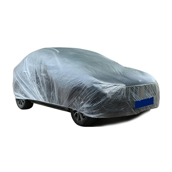 Upgraded Elastic Clear Plastic Car Covers Rain Dust Garage Cover Waterproof Temporary
