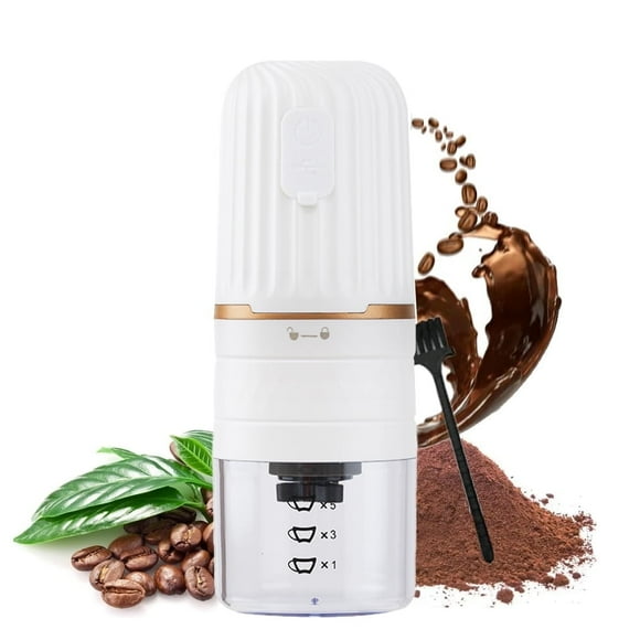 Upgraded Electric Coffee Grinder Cordless Burr Automatic Beans Mill Portable Conical Burr Coffee Grinder Spice Grinder with Multi Grind Setting,Ceramic Grinding Core,USB Rechargeable
