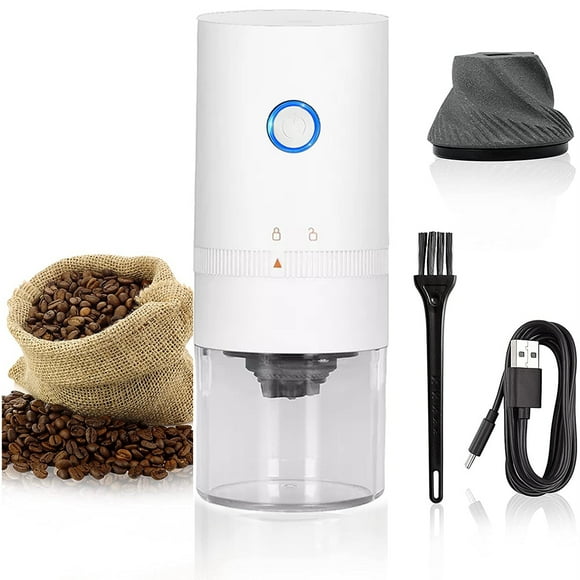 Upgraded Electric Coffee Grinder Cordless Burr Automatic Beans Mill Portable Conical Burr Coffee Grinder Spice Grinder with Multi Grind Setting,Ceramic Grinding Core,USB Rechargeable