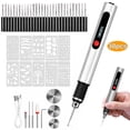 thumbnail image 1 of Upgraded Electric Engraving Pen with 38 Bits, Mini Electric DIY Engraver Cordless Rotary Tools Portable Engraving Pen for Metal, Wood, Glass and Plastic, Jewelry (Silver), 1 of 7