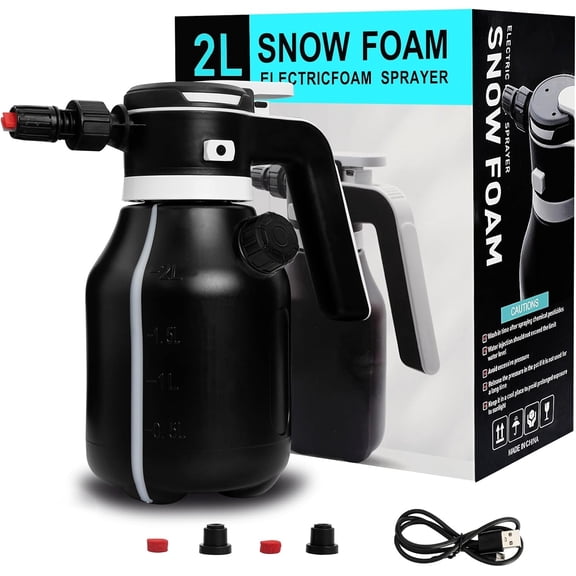Upgraded Electric Foam Sprayer, 2L Cordless Rechargeable Battery Po ered Foam Cannon Portable Foam Sprayer ith Detergent Cup for Car a Truck RV Home Garden