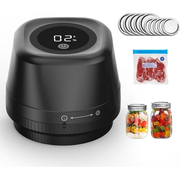 Upgraded Electric Mason Jar Vacuum Sealer 3-in-1 Automatic Vacuum Sealer Kit for Canning with Wide and Regular Mouth Mason Lids Portable Mason Jar Sealer for Vacuum Bag Gifts for Mom