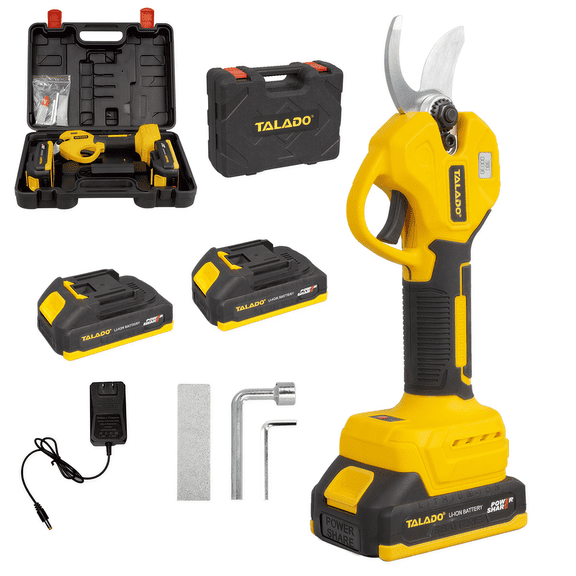 TALADO 1.4" Cordless Electric Pruning Shears, Brushless Motor Power Pruner with LCD Display & 2x2000mAh Batteries, for Garden Tree Branch Pruning