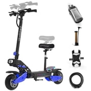 Upgraded Electric Scooter for Adult - 5000W Dual Motor, Max Speed 50MPH, 60V 25Ah Battery, 55 Miles Long Range, 10.5 Off-Road Tires, Dual Hydraulic Brakes, Smart App & NFC Unlock, Commuter E Scooter