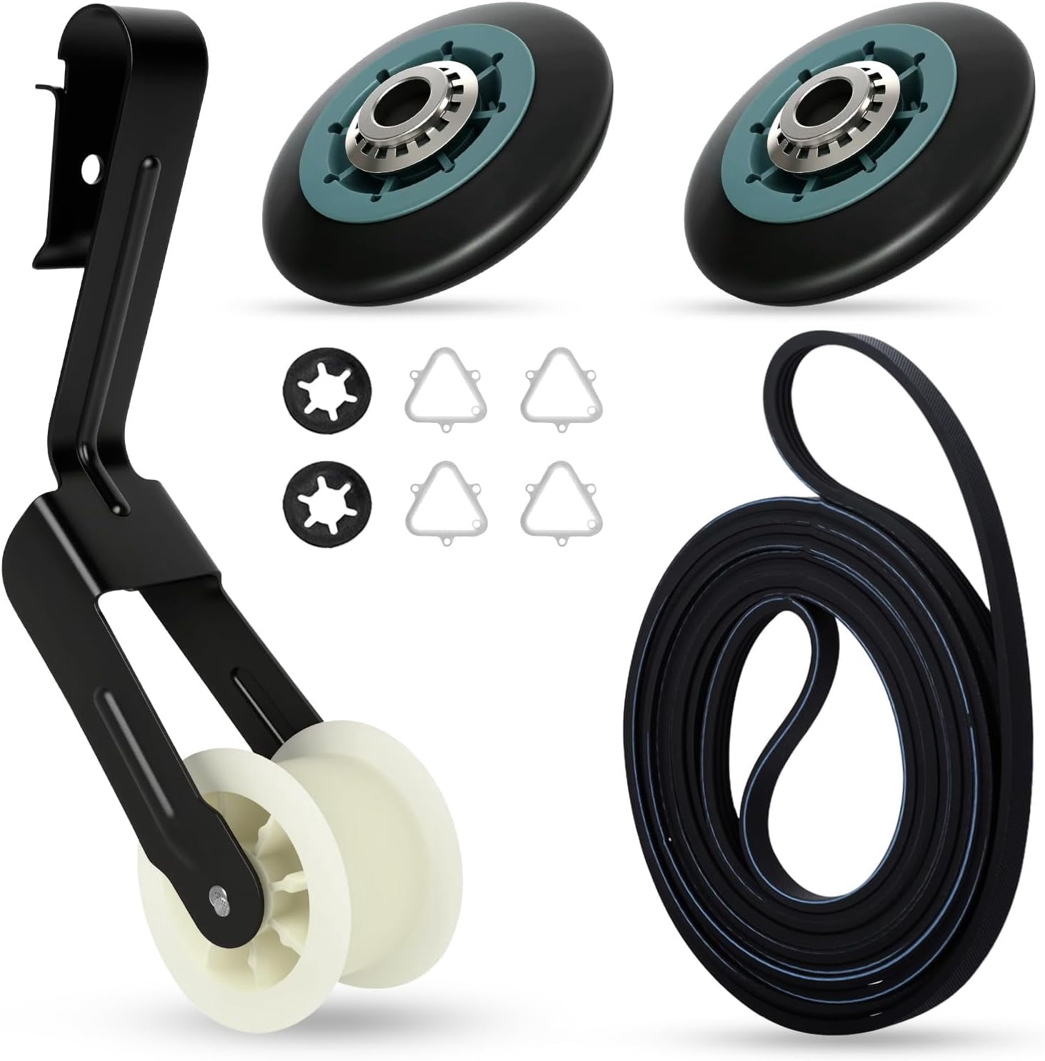 Upgraded EngPair 4392065 Dryer Repair Kit with 349241T Drum Roller, 691366 Idler Pulley, 341241 Belt for Whirlpool, Kenmore, Maytag, Replaces 4392065RC, WP691366, Fits WED4815EW1, WED4950HW0, and