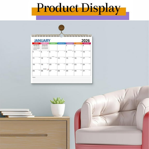 Upgraded English Wall Calendar Coil Simplified Calendar 365 Day Countdown Calendar