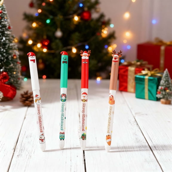 Upgraded Erasable Gel Pen Set Of 4 Gel Eraser Pens 0.7mm Halloween Witch Theme Pen Black Red Purple Ink G