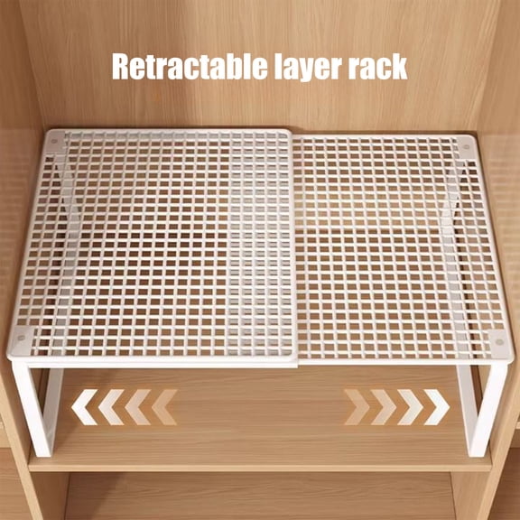 Upgraded Expandable Cabinet Storage Shelf Stackable Organizer Rack Saving Space For Kitchen Bathroom Pantry Coffee Countertop Home Office Desk Wardrobe Shoe Cabinet J