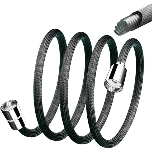 Upgraded Explosion-proof Braided Shower Hose - Anti-leak, Shower Hose Extra Long, Shower Curtain Head Hoses Replacement for Cleaning (Gray,78in/2m)
