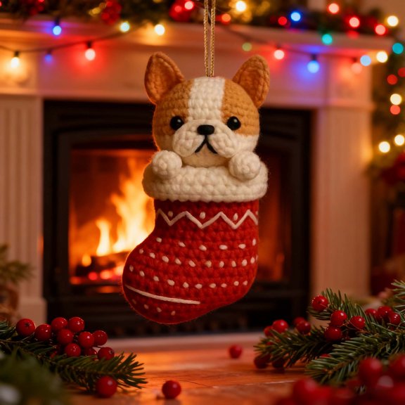 Upgraded Exquisite Acrylic Puppy Hanging Ornaments Christmas Home Decoration Flat Acrylic Ornaments