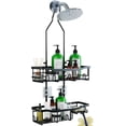 thumbnail image 1 of Upgraded Extended Length Shower Organizer with Hooks, Rustproof Shampoo Soap Holder, Large Hanging Bathroom Caddy, 1 of 6