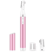 Upgraded Eyebrow Trimmer, Precision Electric Eyebrow Razor for Women Battery-Operated Facial Hair Remover with Comb No Pulling Sensation Painless for Face Chin Neck, Upper-Lip, Peach-Fuzz