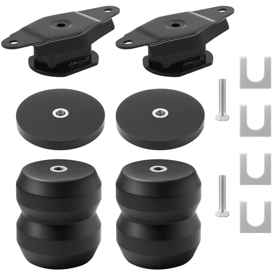Upgraded FR350SDJ Rear Bump Stop Rubber, Super Duty SES, Fit for Ford F-350 (2017-Present), Replace for Suspension OEM Rear Air Helper Springs Kit