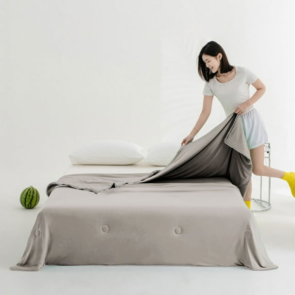 【Upgraded Fabric Cooling Throw Blanket for Hot Sleepers, Lightweight Breathable Summer Bed Blankets, Q-Max >0.5 Jade Fiber,Keep Body Cool Hot Flashes Night Sweats,78.74"x90.55"