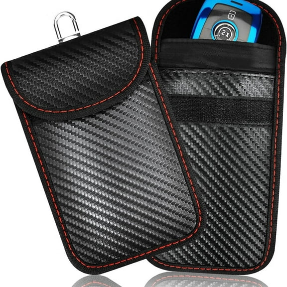 Upgraded Faraday Bag for Key Fob (2 Pack),Premium Faraday Key Fob Protector– Car RFID Signal Blocking,Car Security Protection,Anti-Theft Pouch,Anti-Hacking Case Blocker-Black.