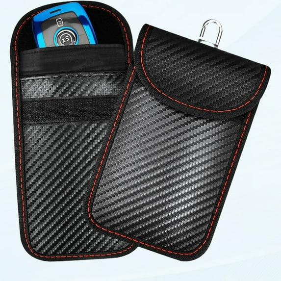 Upgraded Faraday Bag for Key Fob (2 Pack), Premium Faraday Key Fob Protector - Car RFID Signal Blocking, Car Security Protection, Anti-Theft Pouch, Anti-Hacking Case Blocker-Black.