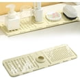thumbnail image 1 of Upgraded Faucet Mat for Kitchen Sink, 2024 New Kitchen Sink Splash Guard Silicone Draining Mat Sink Protectors Sink Faucet Mat Guard for Kitchen Bathroom Sink Area (Beige, 17.5x5.5in), 1 of 5