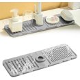 thumbnail image 1 of Upgraded Faucet Mat for Kitchen Sink, 2024 New Kitchen Sink Splash Guard Silicone Draining Mat Sink Protectors Sink Faucet Mat Guard for Kitchen Bathroom Sink Area (Beige, 17.5x5.5in), 1 of 5