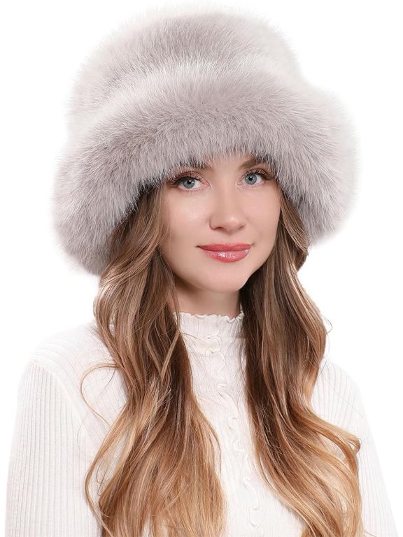 Upgraded Faux Fur Bucket Hat for Women - Soft, Warm & Fluffy Winter Hat, Stylish & Cozy Hat for Fashionable Ladies