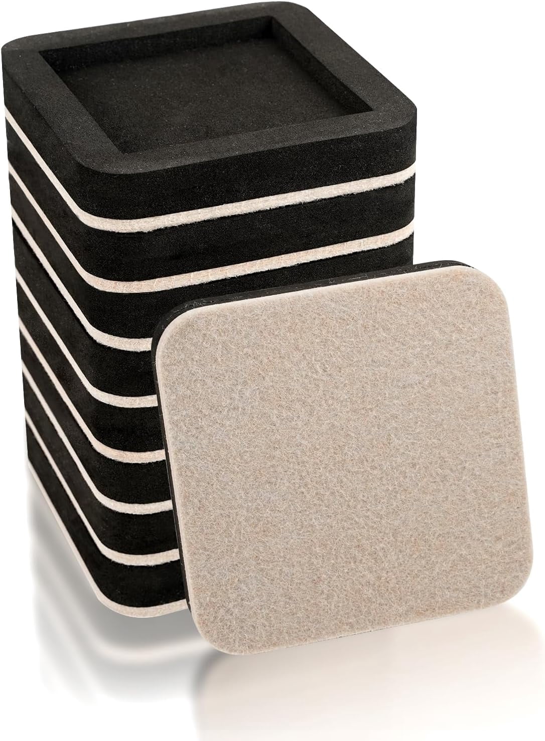 Upgraded Felt Furniture Sliders for Hardwood Floors – 8 PCS 4" Furniture Movers Sliders with Unique Groove Design, Easily Move Any Item While Protect The Floor
