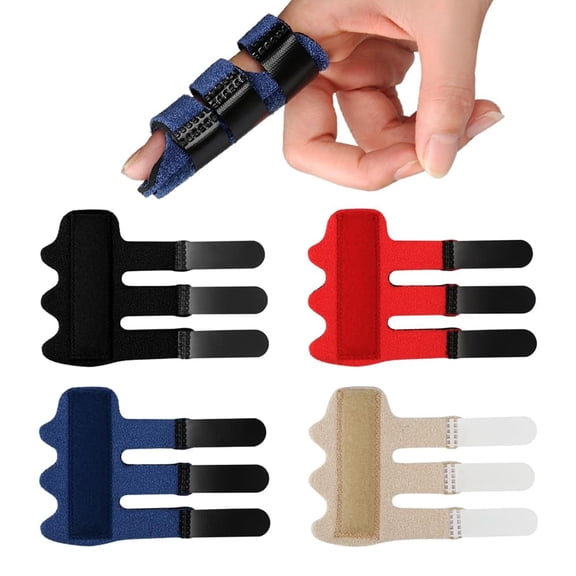 Upgraded Finger Splints (4Pcs), Trigger Finger Splint Finger Brace with 3 Fixing Strap for Mallet Finger, Broken Finger Protector, Knuckle Immobilization, Straightening Support, Arthritis Pain Relief