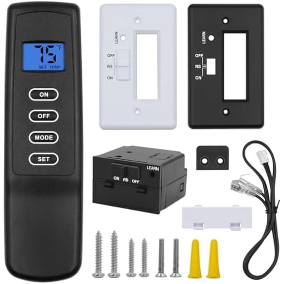 Upgraded Fireplace Remote Control Kit, for Millivolt Thermostatic Gas Valve, for skytech Ambient Majestic Vermont Castings Monessen etc, Backlit LCD Screen, 3 Year Warranty$$Plumbing & HVAC