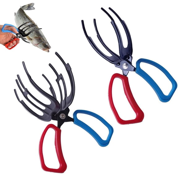 Upgraded Fish Gripper, Metal Fishing Pliers Gripper Fish Control Clamp, Multifunctional Three Teeth Fishing Pliers for Most Freshwater Fish Grip Tackle Holder
