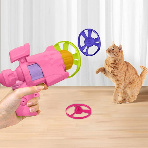 Upgraded Fl Ying Disc Cat La Uncher Set 2025 Interactive Cat Toy for Enrichment and Outdoor Play