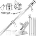 thumbnail image 1 of Upgraded Flag Pole Kit w/ 2-Position Bracket Holder & w/Spinning Rings - 5FT to 6Ft 1" Metal Flagpole Kit for 3x5 & 4x6 American Flag - Yard House Wall Mount Flag Pole for Residential (5, 1 of 7