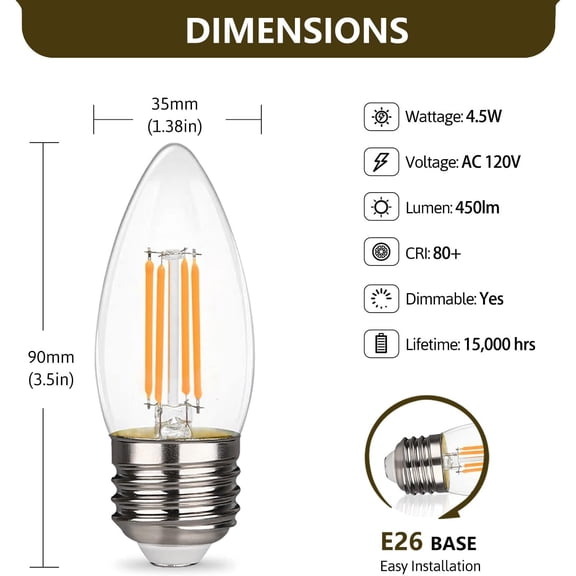 Upgraded Flame LED Flame Light Bulbs, 4 Modes Flickering Light Bulbs with Gravity Sensor, E26 Fire Light Bulb for Halloween Christmas Party Porch Patio Indoor Outdoor Decoration - 2 Pack