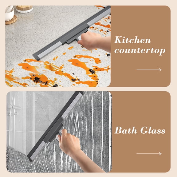 Upgraded Floor Scraper With 180 Swivel Head Floor Scraper With 53 Long Handle Rubber Brooms Rubber Brooms For Cleaning Windows Bathroom Tiles Garage Concrete E