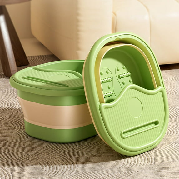 Upgraded Foldable Foot Bath Bucket With Handle And Lid Portable Foot Bath Spa Bucket With Massage Acupoints Portable Foot Bath Bucket Foldable Spa Bucket For Foot Y