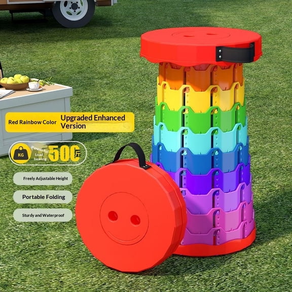 Upgraded Foldable Stool Thickened, Portable Collapsible Stool Retractable Stool for Fishing, Hiking Tours, BBQ, Parties, Outdoor