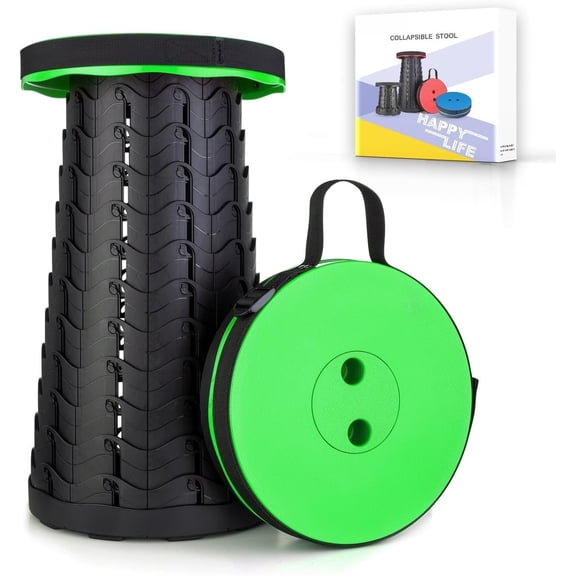 Upgraded Folding Stool Lightweight Yet  Sturdy with Load Capacity 400lbs Portable Collapsible Stool for Camping Fishing Hiking BBQ ()