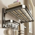 thumbnail image 1 of Upgraded Folding Towel Holders For Wall Mounting With Hooks Towel Rack Non Perforated Bathroom Storage Rack T, 1 of 9