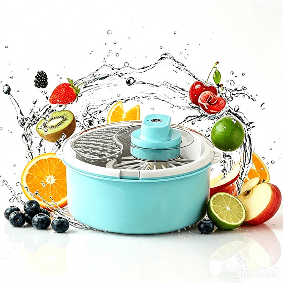 Upgraded Fruit Cleaner Spinner, Fruit Washer Spinner Bowl, Electric Salad Spinner, Electric Fruit Washer with Non-Slip Base for Veggie, Grains, Rice, Meat, Seafood